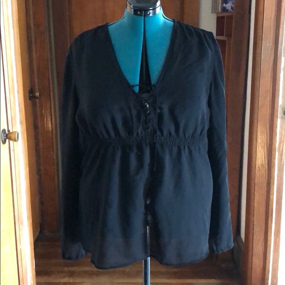 Boho long sleeve empire-waist top